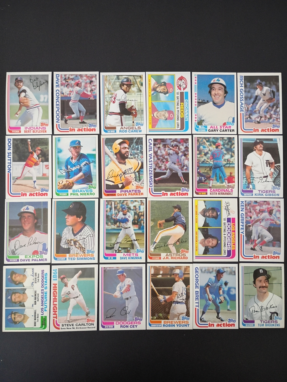 Topps Multi-Player Baseball Card Lot with Blue, White, Red Accents